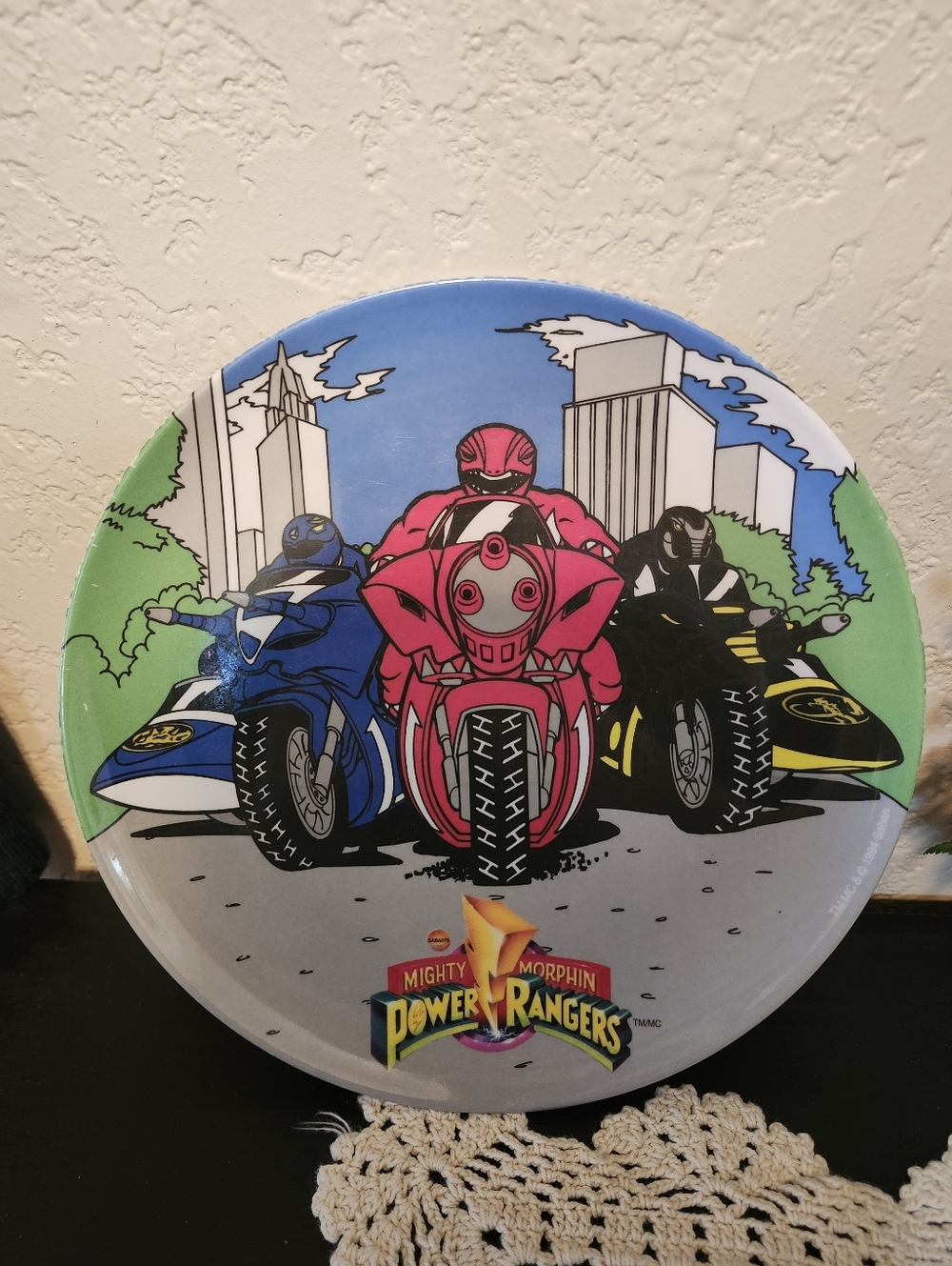 1994 Mighty Morphin Power Rangers Motorcycle Plate - Zak Designs